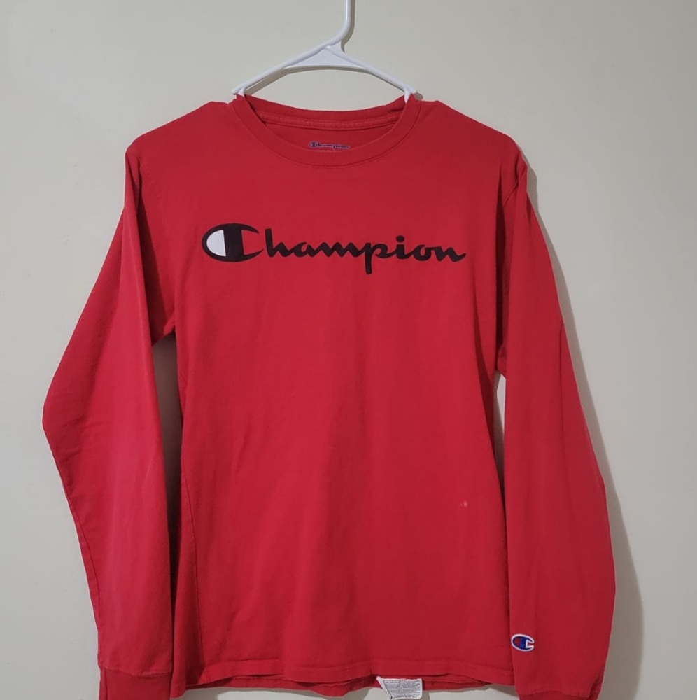 Champion Long Sleeve Shirt,size Small in Men's,color red with champion logo!